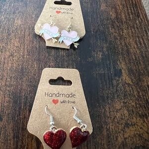 Handmade Heart Earrings Set set of 2 E25